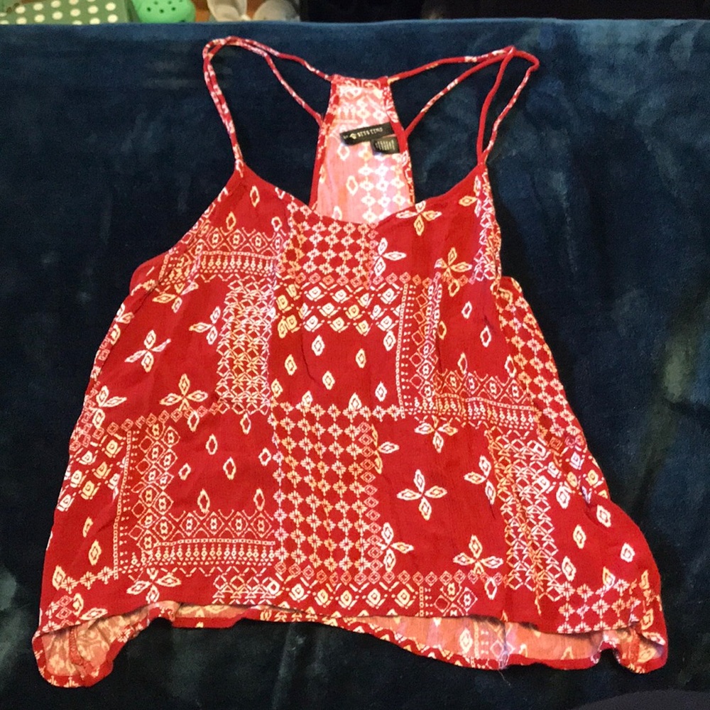 Red and white tank top